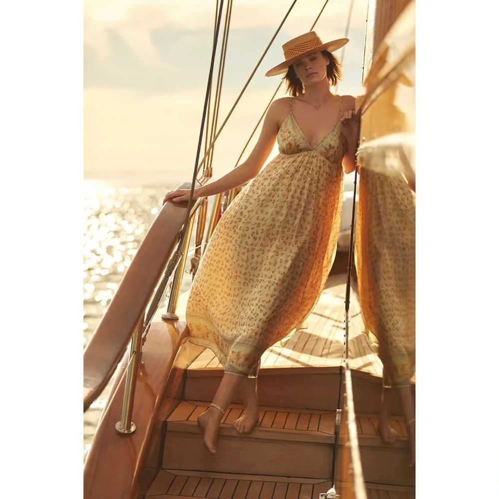 Anthropologie Let Me Be Babydoll Midi Dress
